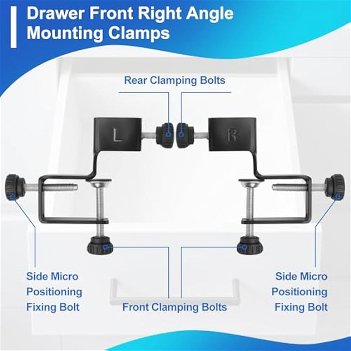 Woodworking Jig - A002 2Pcs Drawer Front Mounting Clips,Cabinet