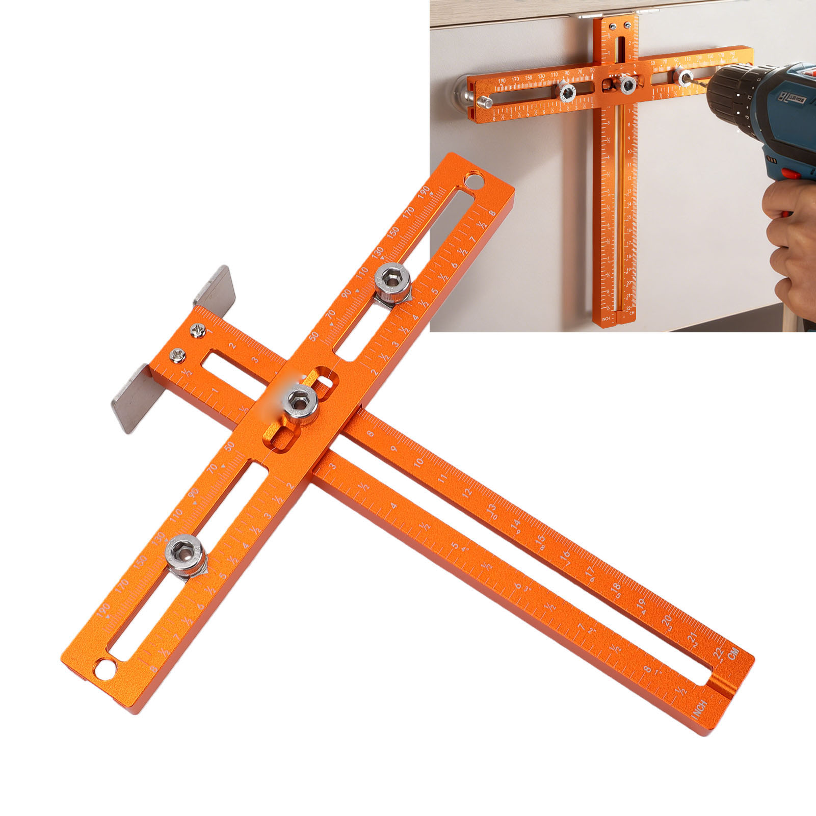 Woodworking Jig - Cabinet Handle Drill Guide Metric Imperial