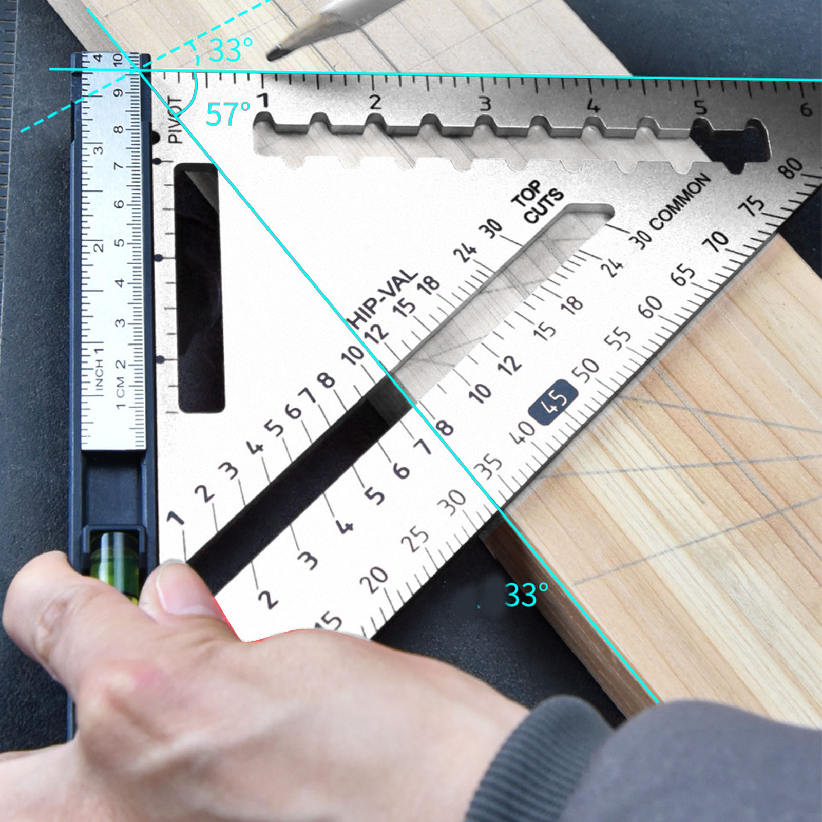 7 Inch Rafter Square with Leve - Woodworking Ruler review and price