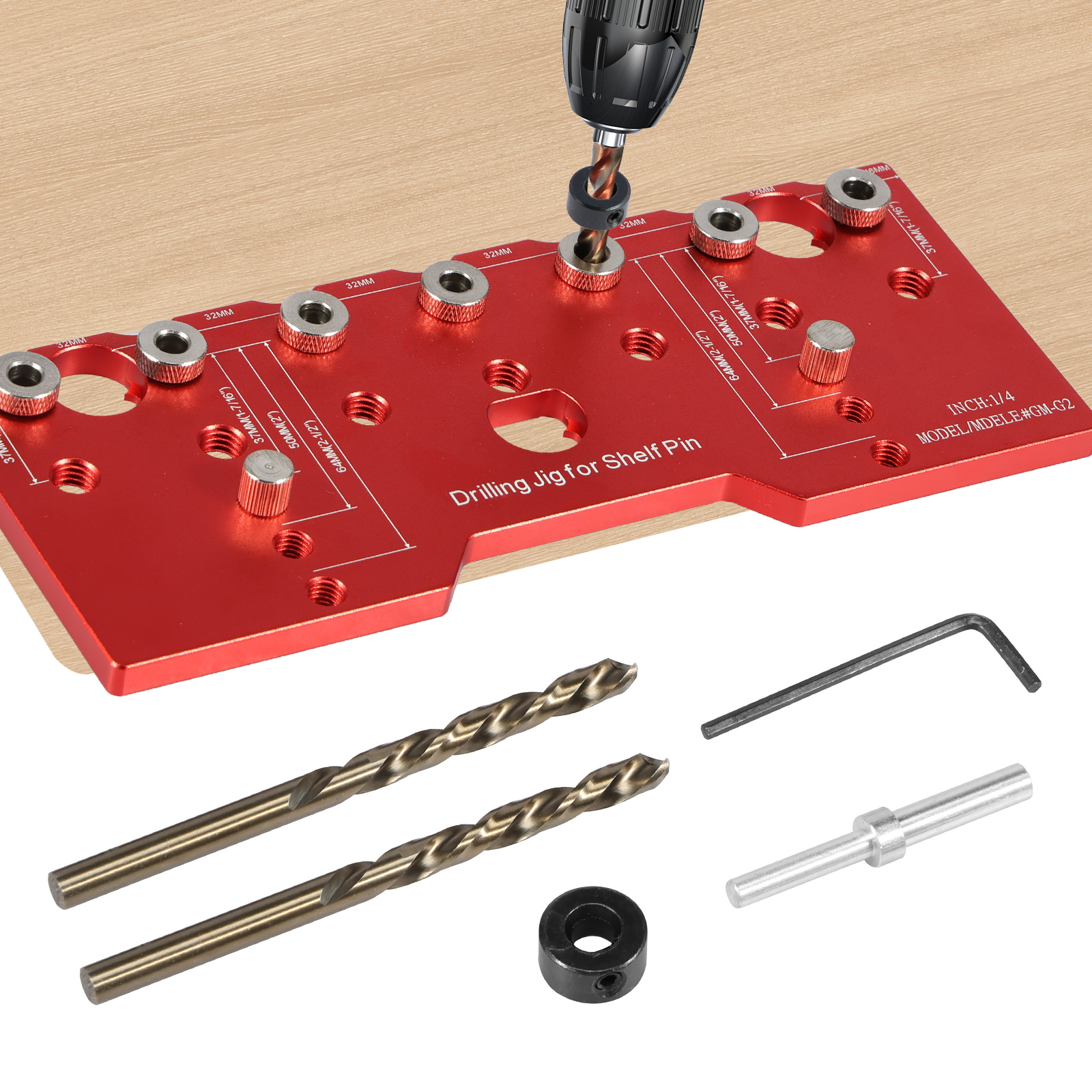 Shelf Pin Jig 1/4in Aluminum A - Woodworking Templates review and price