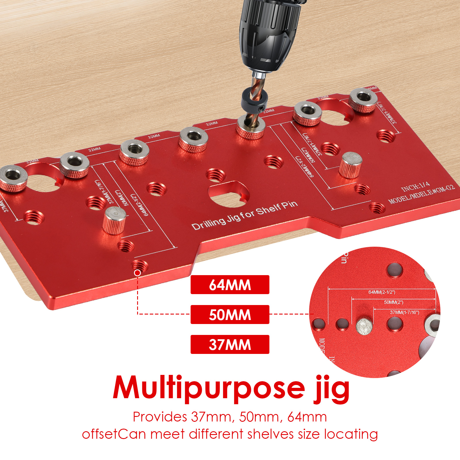 Shelf Pin Jig 1/4in Aluminum A - Woodworking Templates review and price
